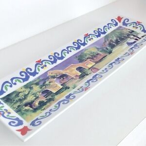 Like New Long Serving Dish Mediterranean Greek Painted Ceramic Dessert Tray